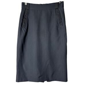 Max Mara Skirt Size 6 Gray Wool Blend Basic Classic Minimal Designer Lined